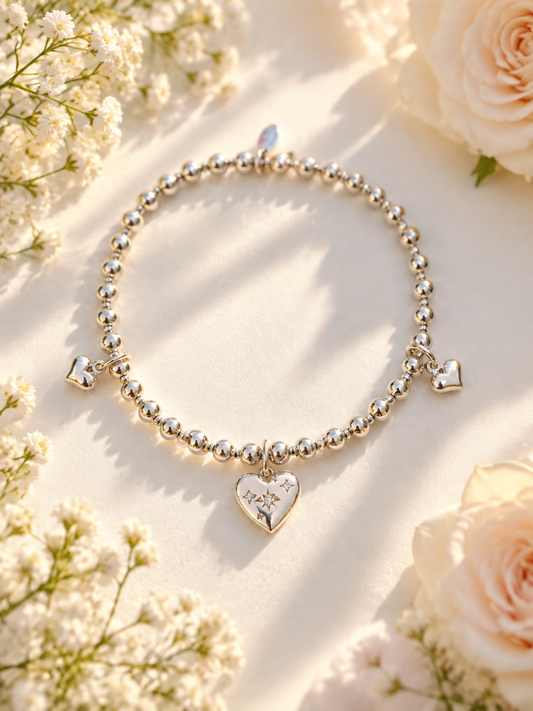 Triple Ophelia Heart Bracelet