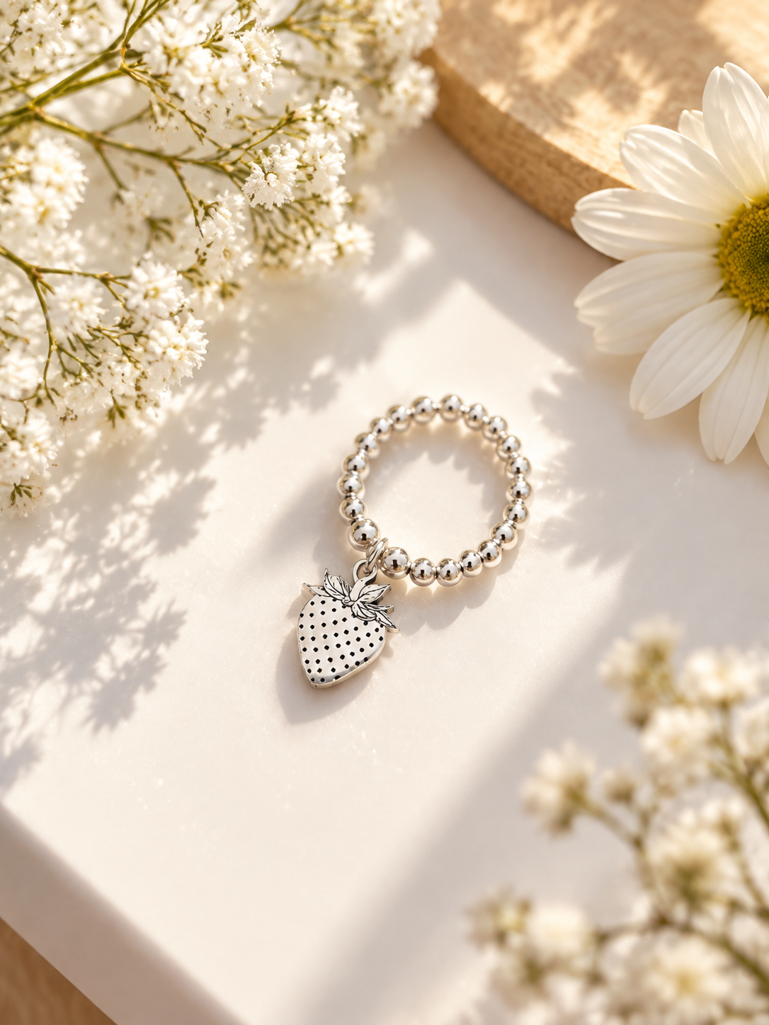 Silver Stawberry Ring