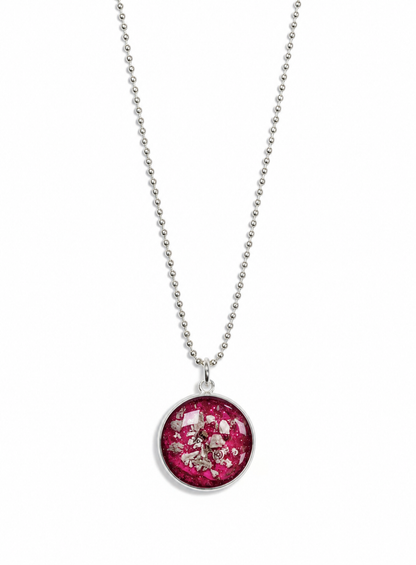 Medium Round Ashes Pendant Necklace