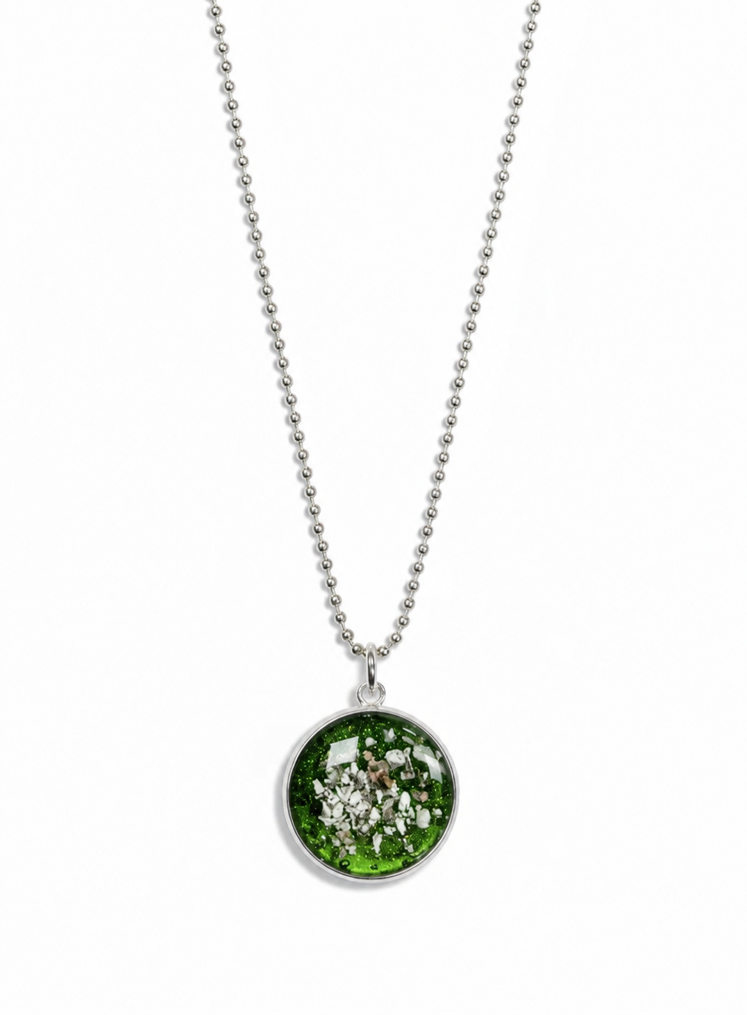 Medium Round Ashes Pendant Necklace