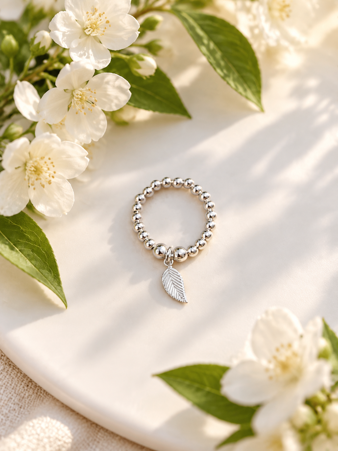 Silver Leaf Ring