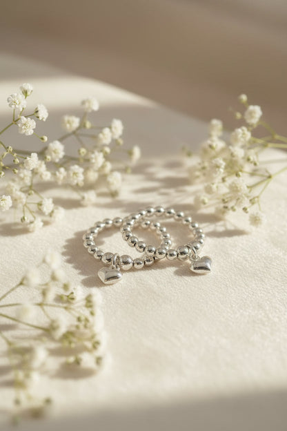 Paris Heart Duo Ring Set