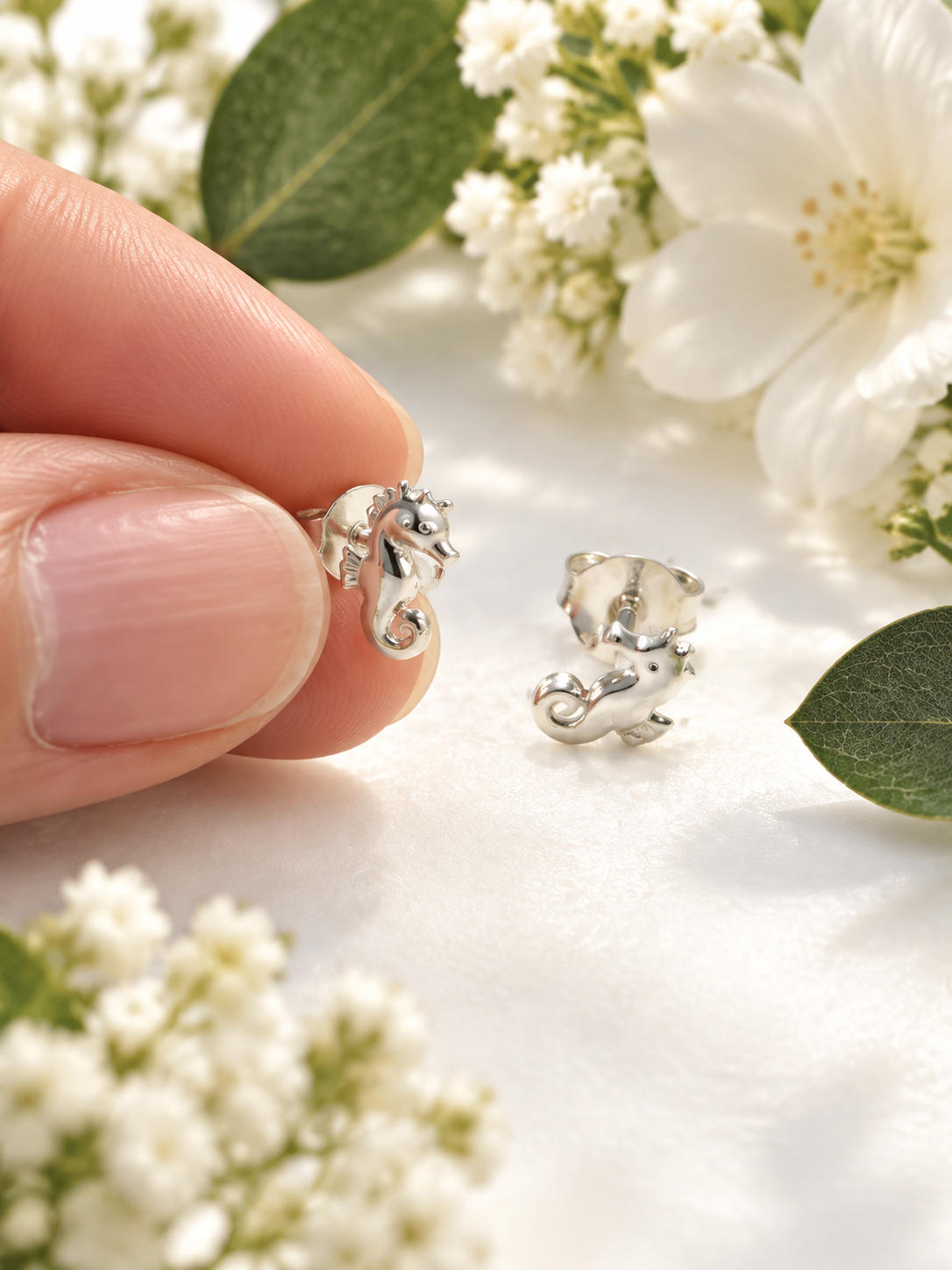 Tiny Seahorse Studs