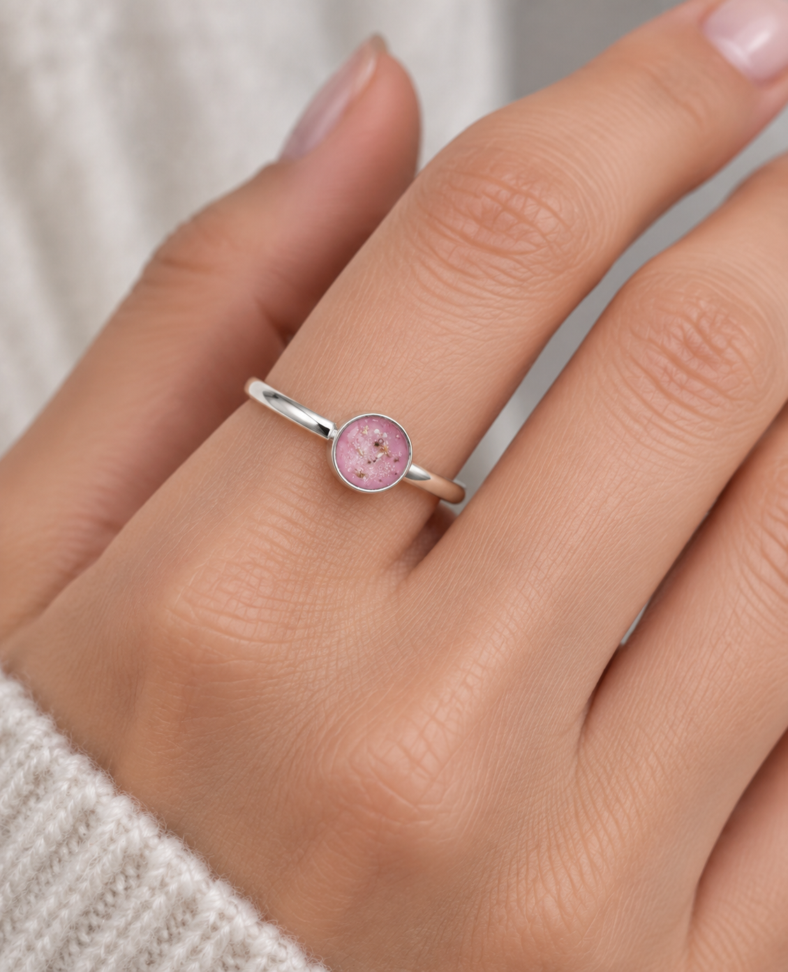 Small Round Ashes Ring