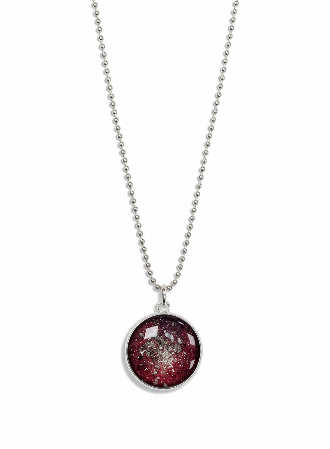 Medium Round Ashes Pendant Necklace