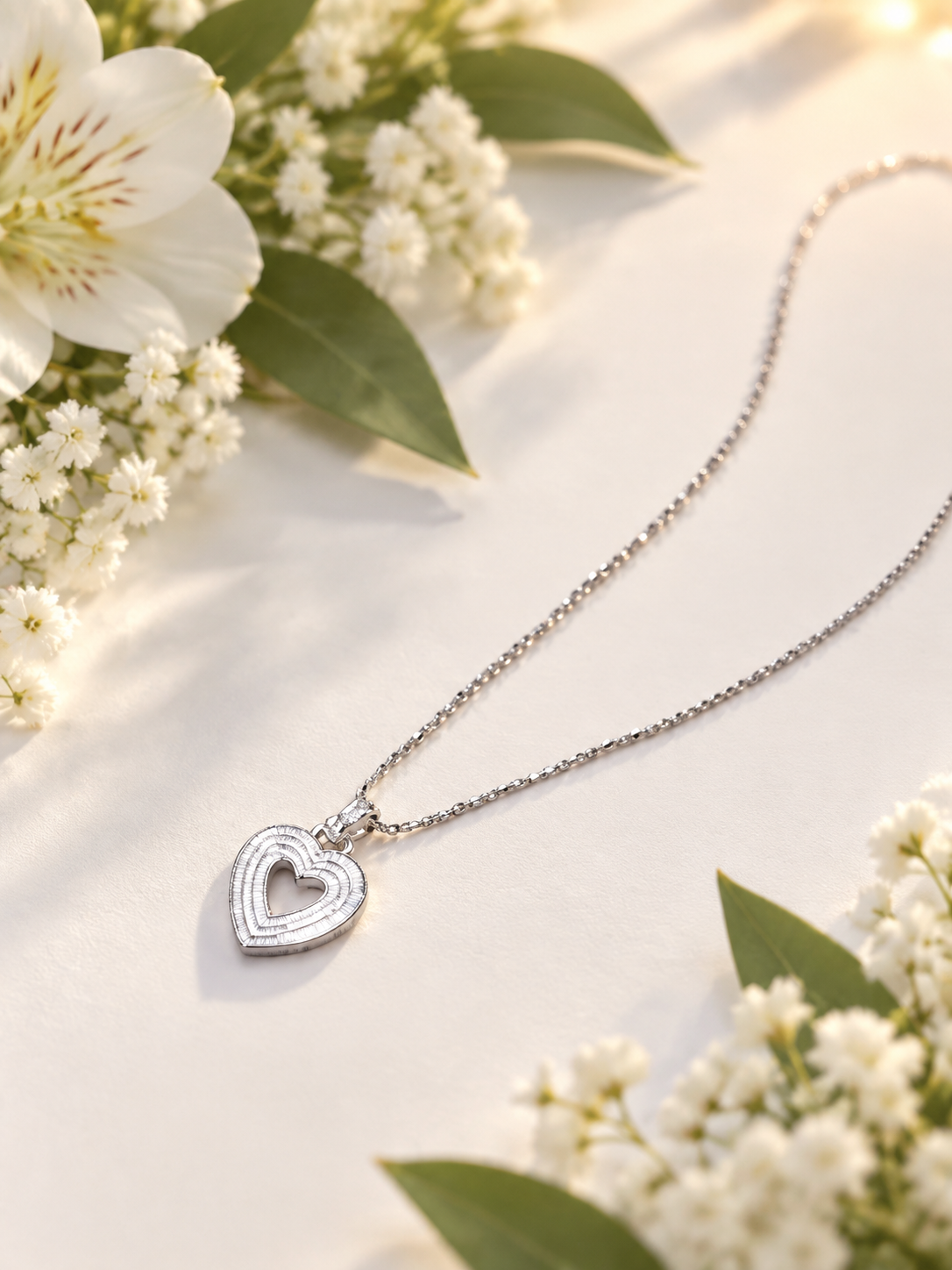Grooved Heart Necklace