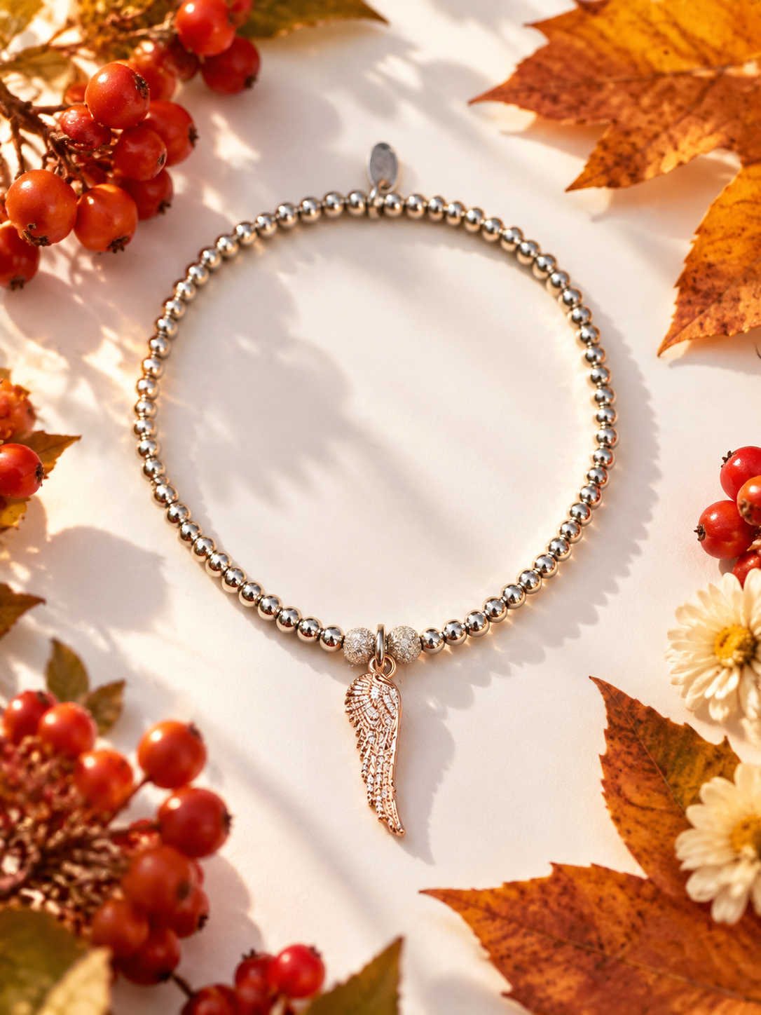 Rose Gold Angel Wing Bracelet