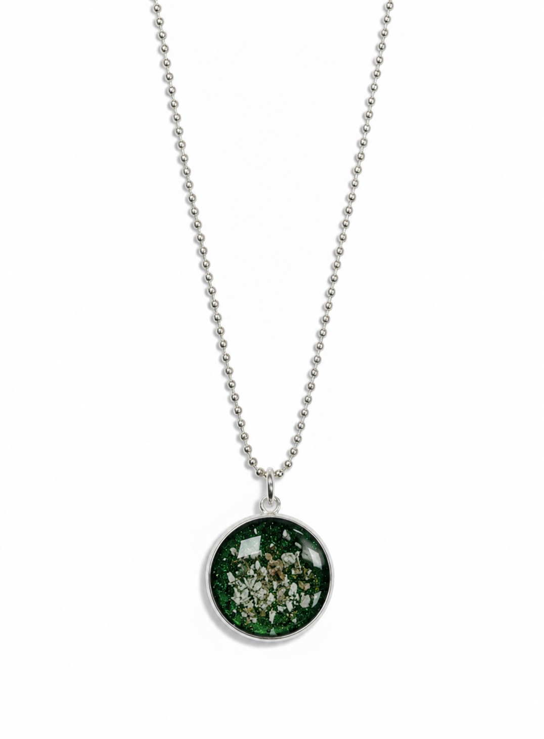 Medium Round Ashes Pendant Necklace