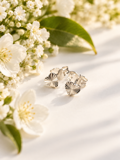 Sunray Heart Studs