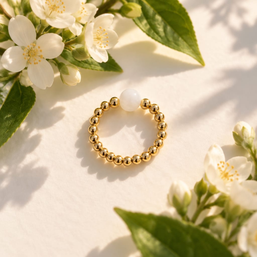 Gold Mother of Pearl Ring