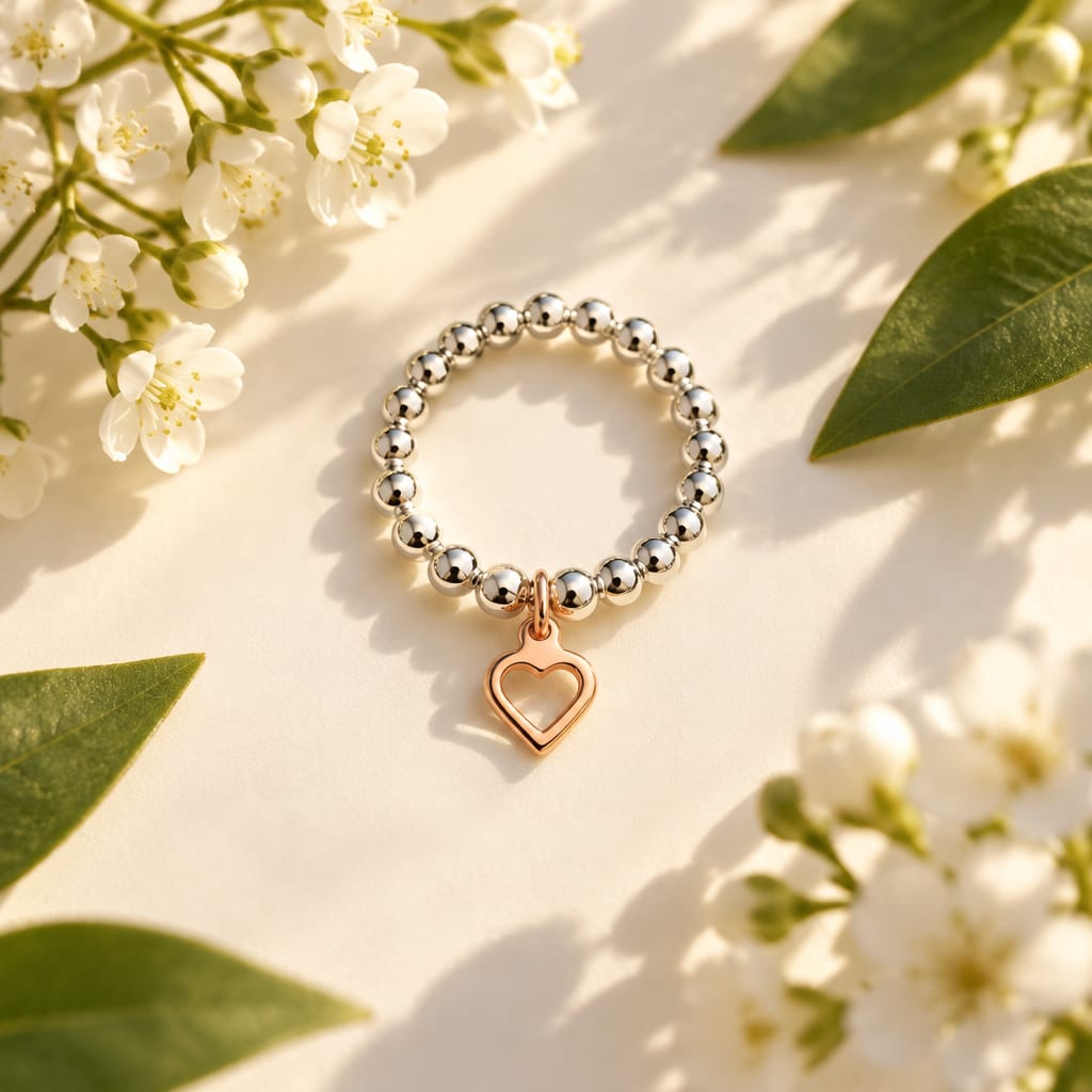 Rose Gold Open Heart Ring