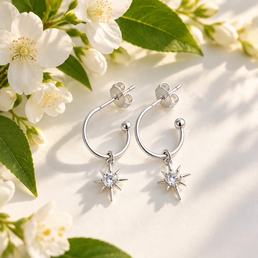 Spikey Star Hoops