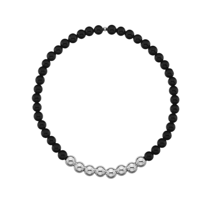 Mens Onyx & Silver Bracelet Dollie Jewellery