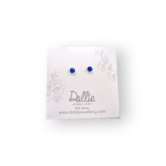 Royal Blue Stud Earrings Dollie Jewellery