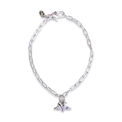 Winged Heart Link Bracelet Dollie Jewellery